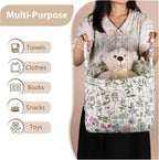 Storage Basket Boho Fabric Large Collapsible Floral Laundry Nursery Hamper Portable Folding Storage for Clothes Toys (Purple)