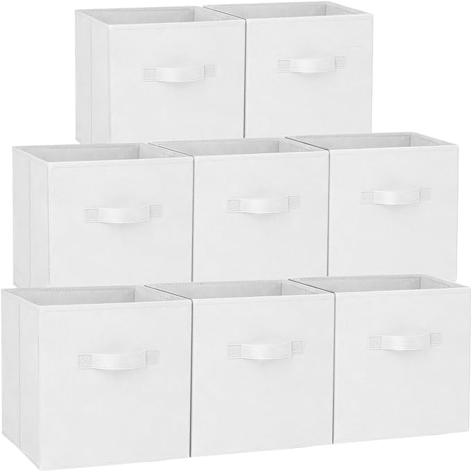 Criusia Storage Cubes - 11 Inch Heavy Duty Fabric Storage Bins for Shelves Closet Cube Organizer - 8 Pack Collapsible Cube St