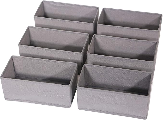 DIOMMELL 6 Pack Foldable Cloth Storage Box Closet Dresser Drawer Organizer Fabric Baskets Bins Containers Divider for Clothes