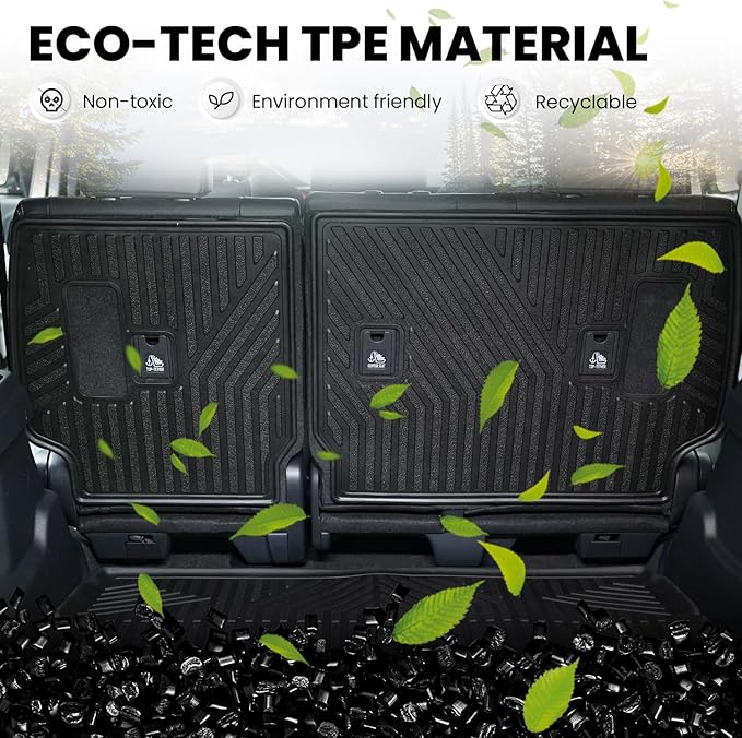 LASFIT Premium Extra Thick Rear Seat Back Covers for Toyota 4Runner 2025 2026 Seat Back Cover | TPE Custom Fit Waterproof 4 Runner 5/7 Seater Second Row Back Seat Backrest Protector Mat Liner