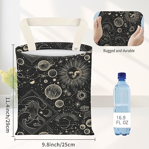 Car Garbage Can, Seat Back Hanging Cute Car Trash Can Bag, Car Organizer and Storage Bag for Travelling, Outdoor Black Golden Universe