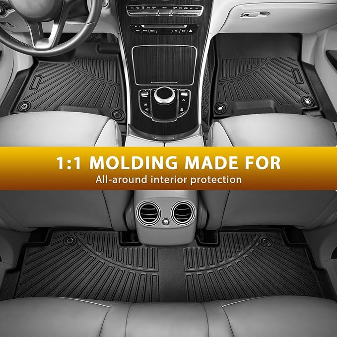 Powerty Floor Mats for Honda Odyssey 2026 2025-2018 Mini Passenger Van Car Mats, All Weather TPE Custom 1st 2nd & 3rd Rows Floor Liner and Cargo Liner Honda Odyssey Accessories (Floor Mats+Trunk Mat)