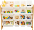 Humble Crew Toy Storage Organizer with 16 Removable Storage Bins for Kids Playroom, 4-Tier Toddler Toy Organization and Stora