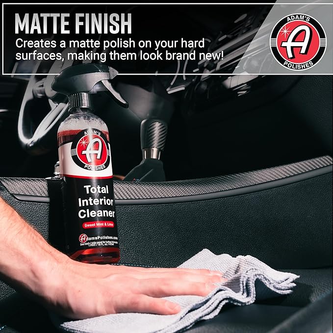 Adam's Polishes Total Interior Cleaner & Protectant, Quick Detailer & SiO2 Protection, Ceramic Infused, Anti-Static, OEM Fini