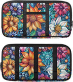 Tropical Flower Car Visor Organizer for Women Multi-Pocket Auto Visor Organizer Universal Fit for Car, SUV and Truck, Card Holder Adjustable Velcro Strap Cars Storage Pouch Washable