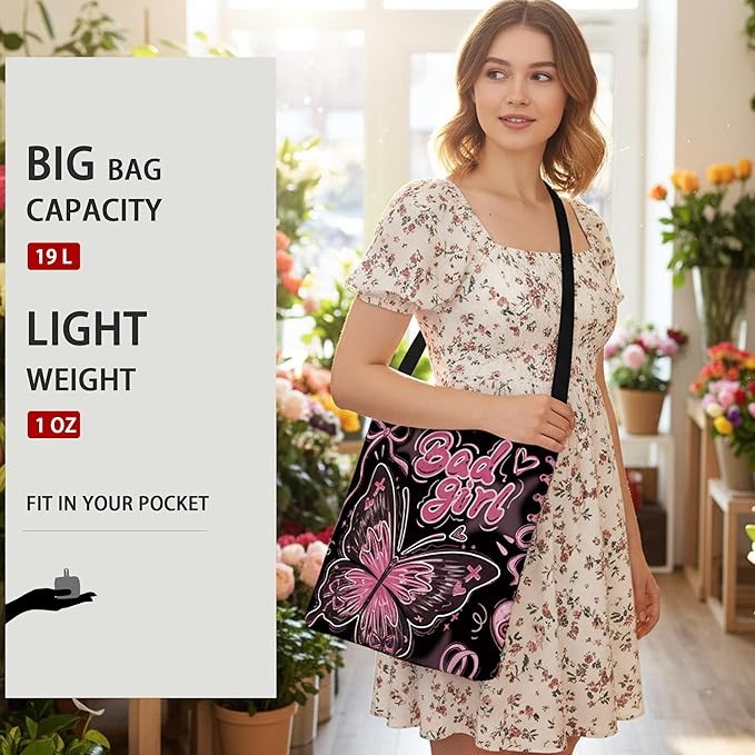 BeeGreen Reusable Grocery Shopping Bag -Travel Tote Bag - Foldable Compact Sturdy Bags
