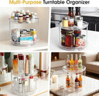 2 Pack Medicine Cabinet Organizer, Rotary Turntable Organizer for Medicine and Vitamin Bottles, Under Sink Organizer for Medi