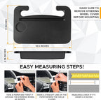 EcoNour 3-in-1 Steering Wheel Tray with Car Seat Gap Filler Organizer (1 Pack) | Food Table for Eating in Car | Laptop Desk, iPad Holder and Storage Box in-Between Seat Organizer | Car Accessories