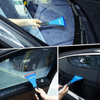 NEWISHTOOL Window Tint Squeegee Rubber with Handle, 3 PCS Different Durometer Blades Long Handle Rubber Squeegee, Water Wiper Swiper for Windshield Cleaning Window Film Application PPF Installation