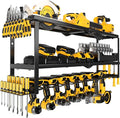 MOOMSINE Power Tool Organizer Wall Mount, Heavy Duty Metal Tool Storage Rack Loads 320lbs, 8 Cordless Drill Holder 3 Layer fo