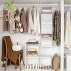 GRANNY SAYS Hanging Closet Organizer and Storage, 6 Shelf Clothes Organization with Drawers, 6 Side Pockets Closet Hanging Sh