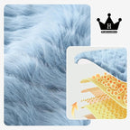 Fuzzy Winter Steering Wheel Covers for Women, Warm Cute Fluffy Car Wheel Cover for F150, Trucks, Jeep, Van, Soft Furry Auto Plush Large Car Handle Cover for Cold Weather, 15.2-16in, Blue