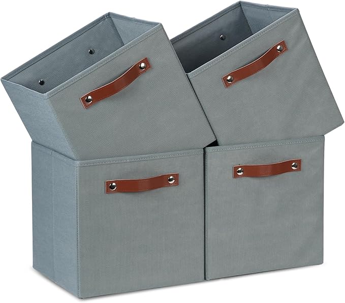 Temary 11x11 Storage Cubes Fabric Cube Storage Bins with Handles Clothes Storage Boxes Baskets for Organizing Home, Shelf, Cl