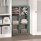 Furinno Cubic Closet Organizers and Storage, 6-Cube Closet Organizer, Open Shelf Closet Storage, Extra Thick Frame for Wardro