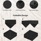 Simple Houseware Closet Underwear Organizer Drawer Divider Assorted 7 Pieces, Black