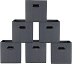 Yunkeeeper storage bins Cubes, Fabric Cube Organizer with Handle, Foldable Cube Bins for Cloth or Accessary Storage, 11x11x11
