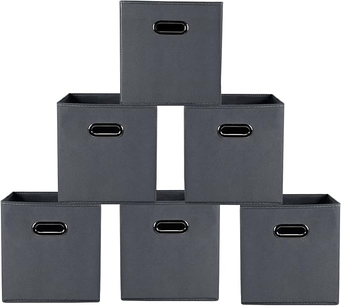 Yunkeeeper storage bins Cubes, Fabric Cube Organizer with Handle, Foldable Cube Bins for Cloth or Accessary Storage, 11x11x11