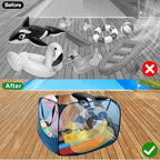 Large Pop up Pool Toy Storage Bin,47"X47"X30"Pool Float Organizer Bag with 2 Side Pockets Mesh Swimming Pool Toys Organizer w