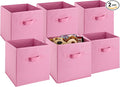 Handy Laundry 6-Pack Foldable Cube Storage Bins – Decorative Collapsible Organizer for Shelves, Closets, Underbed, Clothes, o