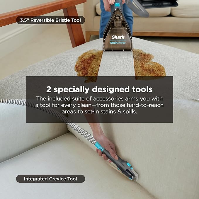 Shark StainStriker Portable Carpet & Upholstery Cleaner w/on board self cleaning - Spot, Stain, & Odor Eliminator, Includes 2