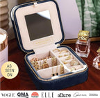 Benevolence LA Plush Velvet Jewelry Box | Travel Jewelry Case Organizer with Mirror | Featured in Oprah's Favorite Things | B