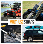 FORTEM Ratchet Straps, Tie Down Strap Set 1650lb Break Strength, 4 Pack 15ft x 1in, 4 Soft Loops, Moving Straps Tie Downs, Cargo Cam Buckles for Trucks, Carry Bag, for Men