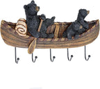 Black Bears in Canoe Key Holder - Bear Coat Hook Hanger Entrance Key Organizer - Bear Decor For Home Decor Living Room Access