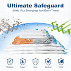 HOUSE DAY 10 Jumbo Vacuum Seal Bags For Clothing Travel, 80% Space Saving Travel Vacuum Bags with Electric Pump, Vacuum Stora