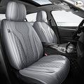 Leather Car Seat Covers Full Set, Breathable Faux Leather Seat Covers for Cars SUV Sedan Waterproof Grey