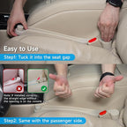 Car Seat Gap Filler Set of 2, 3IN1 Seat Side Gap Filler Plug with Storage Slot & Hook Function, Soft Foam Universal Fit Car SUV Truck Fill Gap Between Seats Console Organizer（Narrow Ivory）