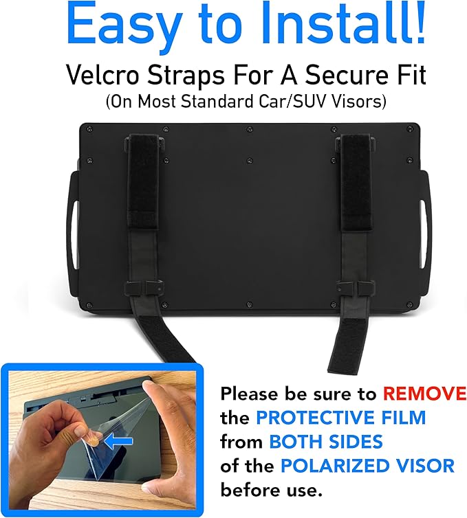 VisorMate 2.0 by DrivenVision – Car Visor Extender for Driver Side, Polarized Auto Sun Visor Extension with Side Panel, Sun Visor Extender for Car, SUV, Short People & Sun Glare Blocking