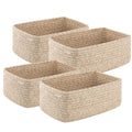 OIASKET 4 Pack Small Storage Shelf Baskets for Organizing, Mini Woven Rope Storage Bins for Towels, Cute Decorative Closet Or