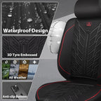CAR PASS Waterproof Car Seat Covers Front Seats,Neoprene Seat Covers 3D Tyre Embossed,All-Weather Automotive Seat Cover Non-S