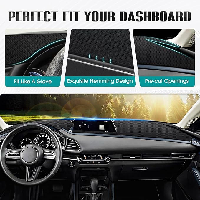 FIILINES Dash Cover for 2020-2026 Mazda CX-30 CX30(Without HUD), Dashboard Mat Accessories Dash Cover Sunshade Nonslip Mesh P