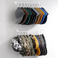 Viklluyr Hat Wall Rack Cap Organizer: Baseball Hat Racks Display Holder with 20 Hooks Modern Metal White Hats Storage Wall Mo