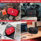 RHINO RESCUE EVA First Aid Kit, Small Waterproof Backpack Emergency Hiking First Aid Kit for Backpacking, Medical Kit for Tra