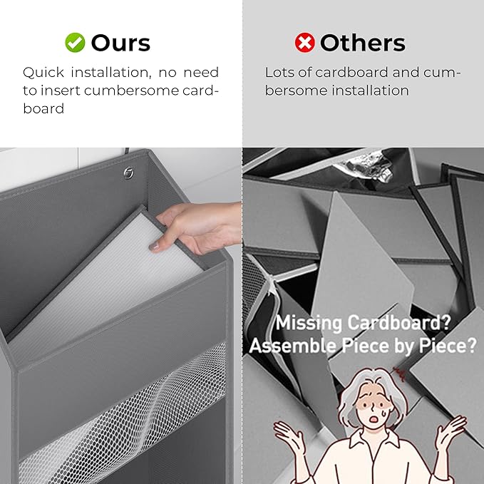 GRANNY SAYS Over the Door Organizer, 4-Shelf Behind the Door Storage with 6 Pockets, Waterproof 300D Oxford Fabric Hanging Or