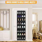 KYEVIS Over The Door Shoe Organizer Storage Fit 16-24 Pairs Hanging Shoe Rack Organiser for Closet Door, Deep Pocket Shoe Hol