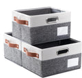 PRANDOM Foldable Storage Bins with Handles [3-Pack] Fabric Collapsible Storage Boxes Baskets Cubes Containers with Handles fo