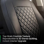 GIANT PANDA 2PCS Front Car Seat Cover for Subaru Outback Forester Crosstrek Legacy Impreza, Faux Leather Bucket Seat Covers (