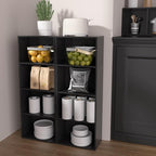Wooden 4 Cube Storage Organizer, 4 Tier Tall Modern Bookshelf Freestanding Storage Display Organizer, Versatile Cubes Shelf a