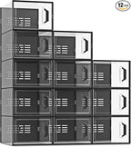SEE SPRING X-Large Shoe Storage Box Fit Size 11, Clear Plastic Stackable Shoe Organizer for Closet, Space Saving Sneaker Shoe
