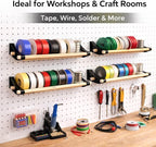 PEGGY Pegboard Accessory Hook and Dowel Organizer Storage for Tape, Steel Wire Spools, Ribbon, Crafts, Hobby, 12” kit (3PK Bl