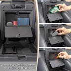 JKCOVER Center Console Hidden Organizer Compatible with Toyota 4Runner 2025 2026 Box Accessories Armrest Secret Compartment One-Touch Hidden Storage Box