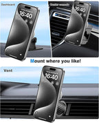 Vent or Dashboard Car Phone Mount for Popsocket, Dashboard Adapter Adhesive and Vent Clip, Compatible with Most Popsocket, Fits All Smartphone