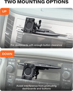 1Zero CD Slot Mount for CarPlay Screen, 360° Rotation Tool-Free Installation CarPlay CD Mount Compatible with 7-11 Inch Portable Car Play Screens & GPS Navigation