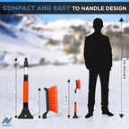 Extendable Snow Brush & Ice Scraper for Car Windshield | 26" Car Snow Brush with Ice Scraper | Extendable Snow Remover for Cars & SUVs | Snow Scraper for Car Windshield and Windows