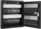 KYODOLED Locking Key Cabinet, 60 Key Storage Lock Box with Code, Key Box Wall Mount with Combination Lock, Key Hooks & Tags K