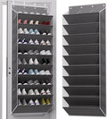 TAHAVICE 30 Pairs Over The Door Shoe Organizer, 10-Tier Hanging Shoe Rack with Deep Pocket for Closet, Extra Large Shoe Stora