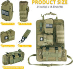 Universal Tactical Car Seat Back Organizer Bag - Molle Vehicle Organizers Panel with 4 Detachable Pouches (Military Green)